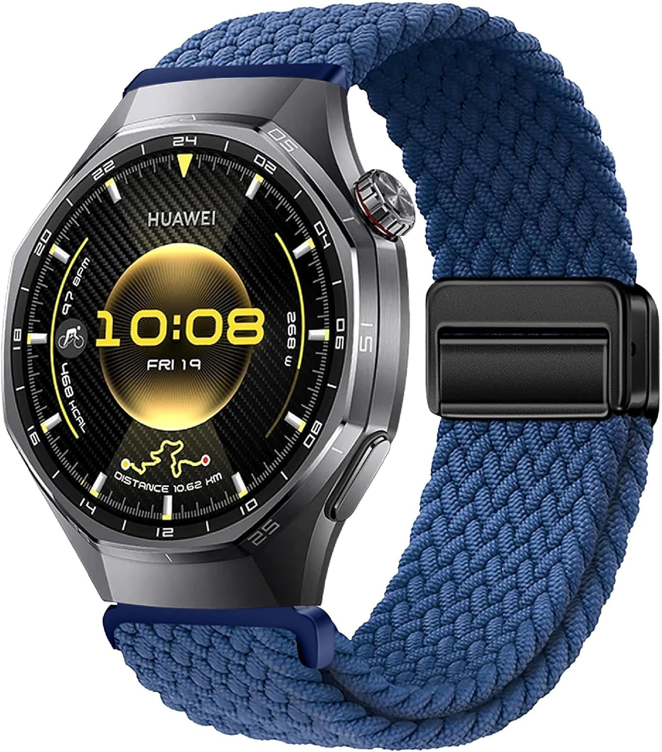 GIOPUEY Magnetic Bracelet Compatible with Huawei Watch GT 6 Pro 46 Mm, Braided Nylon Strap [Unisex] Elastic Replacement Strap