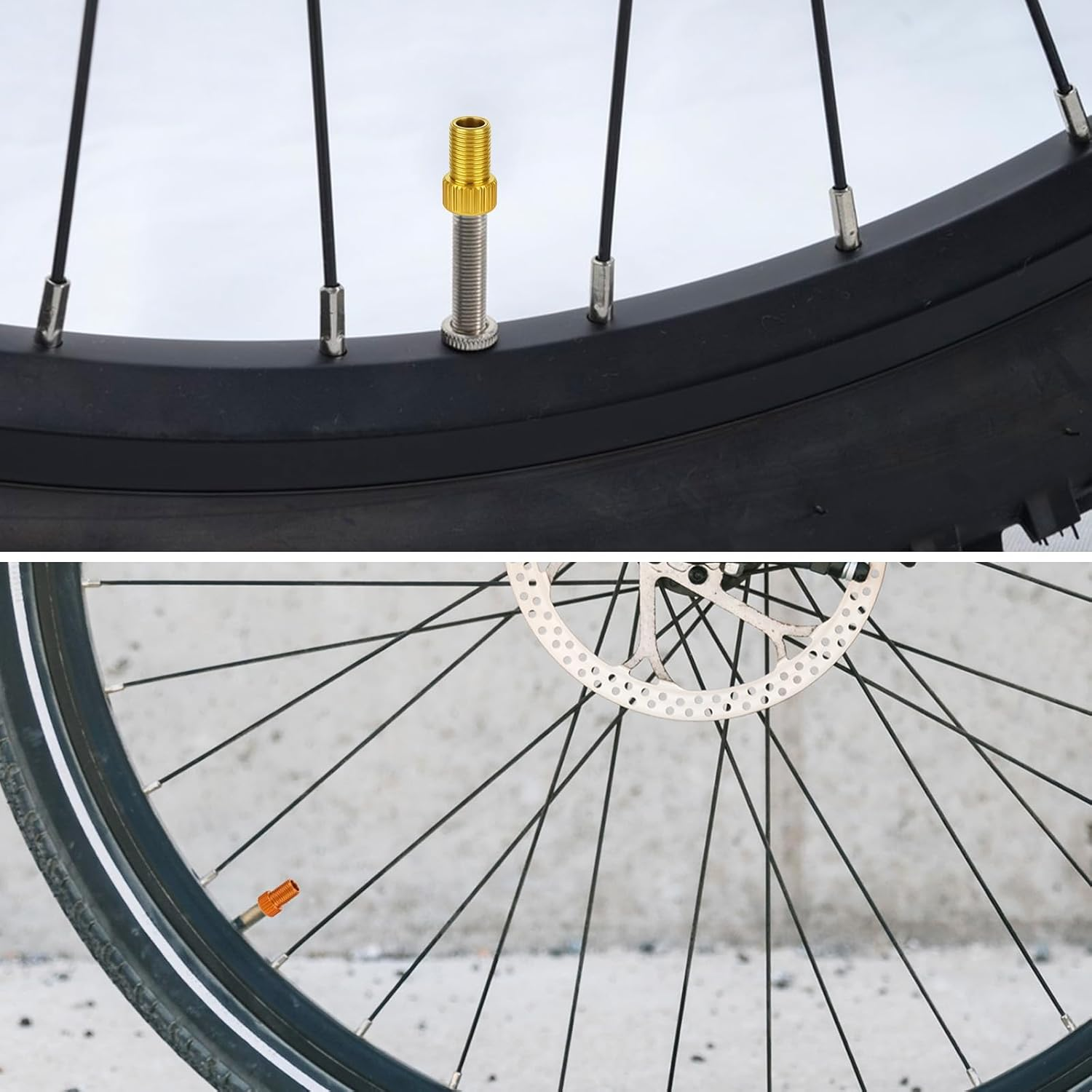 20 Pcs Aluminum Presta Valve Adaptor, Convert Presta to Schrader, French UK to Us Adaptor Universal Inflate Tire Using Standard Pump or Air Compressor Bike Inflatable Connector (10 Colors) image number 5