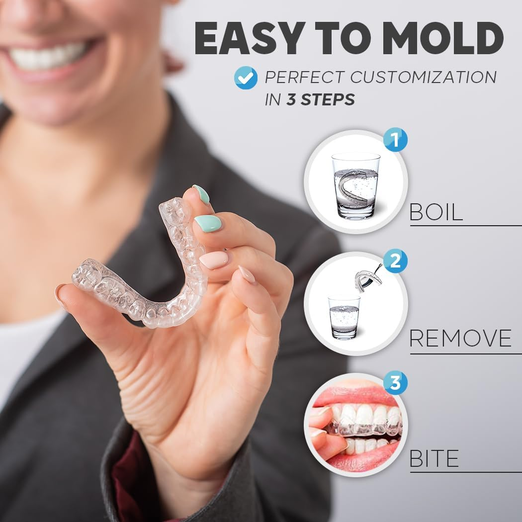 KOHEEL Mouth Guard for Nighttime Teeth Grinding, Professional-Fit Dental Guard, Thin Mouth Guard for Clenching (2 Large & 2 Small) image number 4