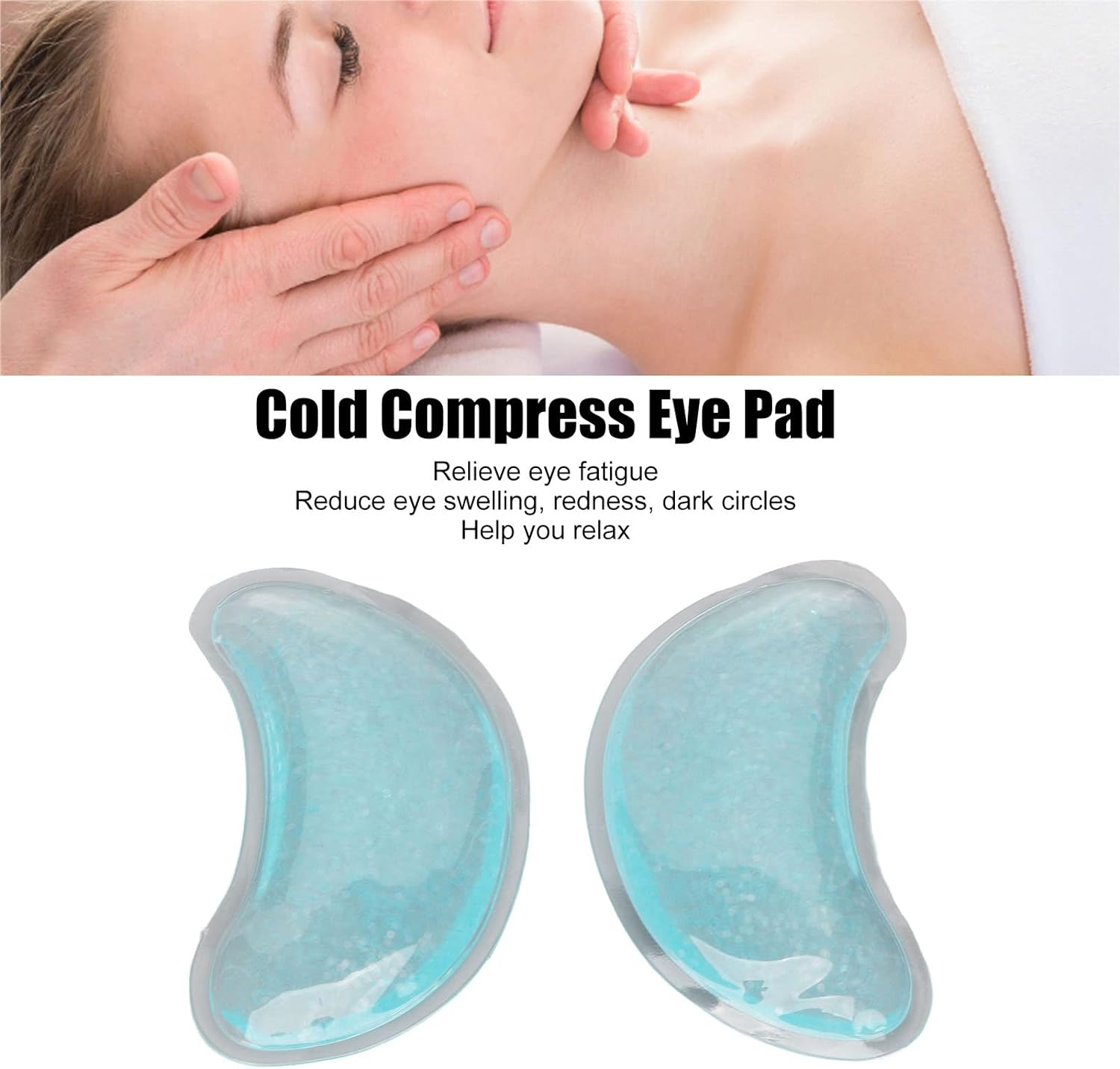 Gel Ice Pack, Reusable Cooling Eye Pads, Hot Cold Compress Leakage Proof Portable Soft and Skin Friendly under Eye Patches for Dark Circles and Puffiness image number 6