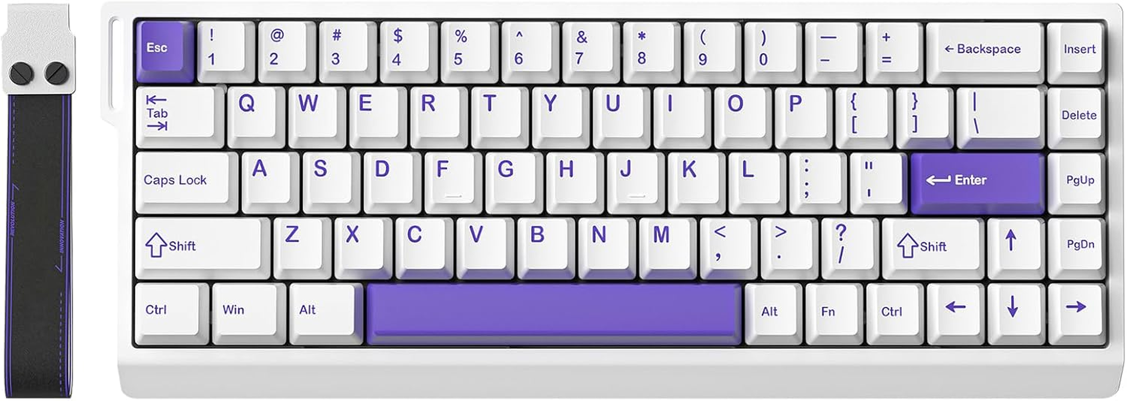 Smliekate M68 Mechanical Keyboard, RGB Backlight Compact 68-Key Layout, Single Mode Key-Wire Separation, Membrane/All-Around Waterproof, Suitable for Office, Competitive Gaming (Black/Green)