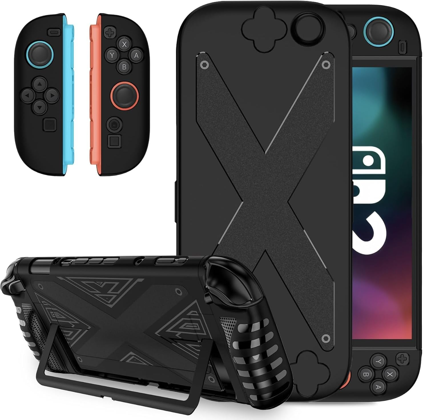 ZONEY Protective Case for 2025 Nintendo Switch 2, PC + TPU Grip Cover Case Shockproof Non-Slip Protective Controller Skin for Nintendo Switch 2025 Case Protector, White