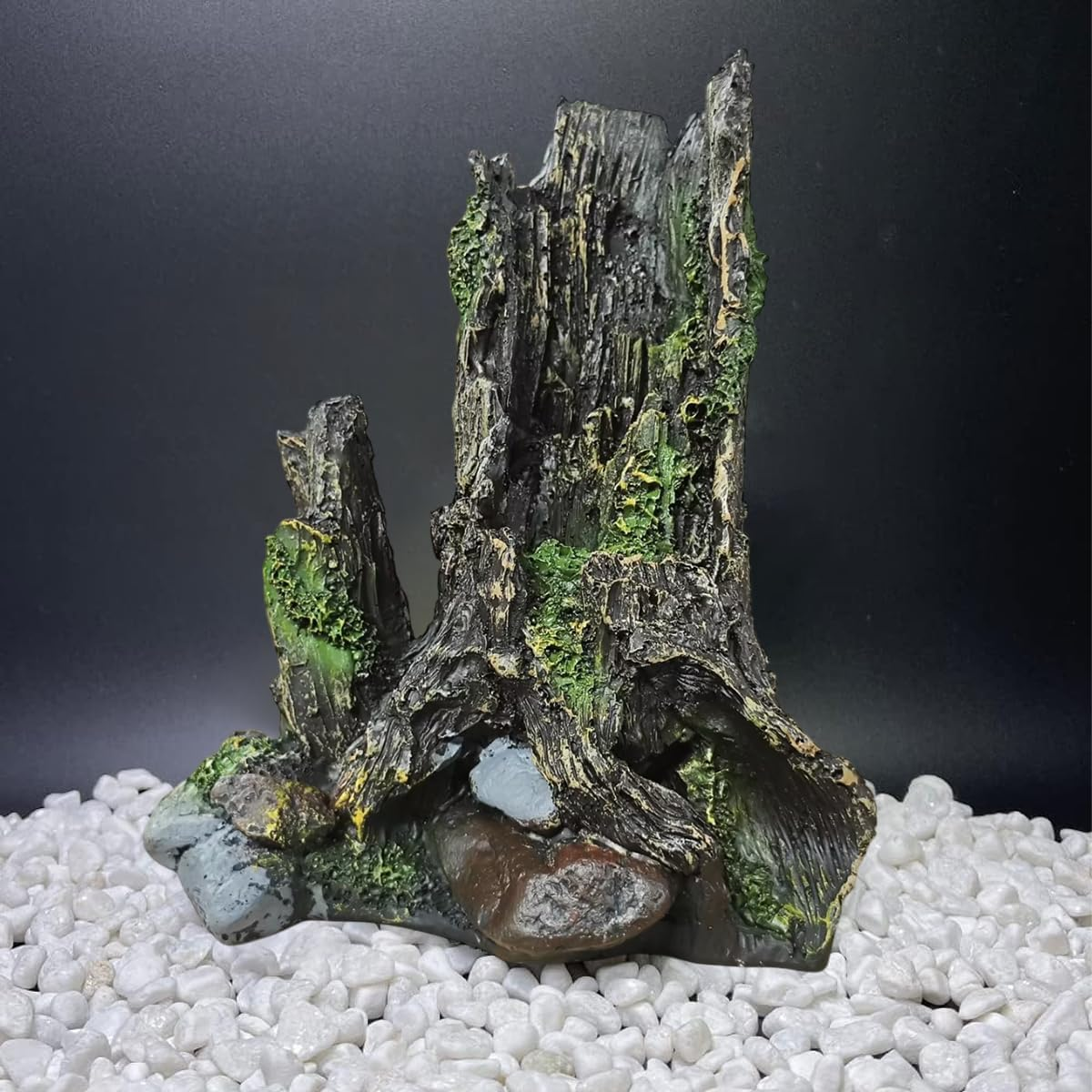 AIMALL Resin Submerged Wood Aquarium Decoration with Avoidance Holes | Natural Fish Tank Landscape Ornament, Simulation Dead Wood for Fish Tank 5.9X4.7X7.9In image number 6