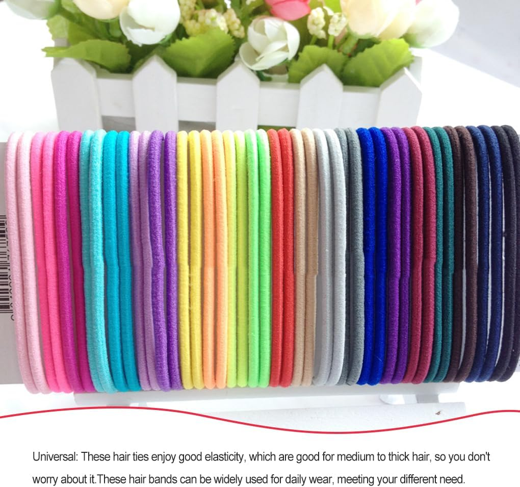 10 Pieces Mixed Hair Bands Adjustable Solid School High Elasticity Protective Ponytail Holder Girls Accessories Royal Blue