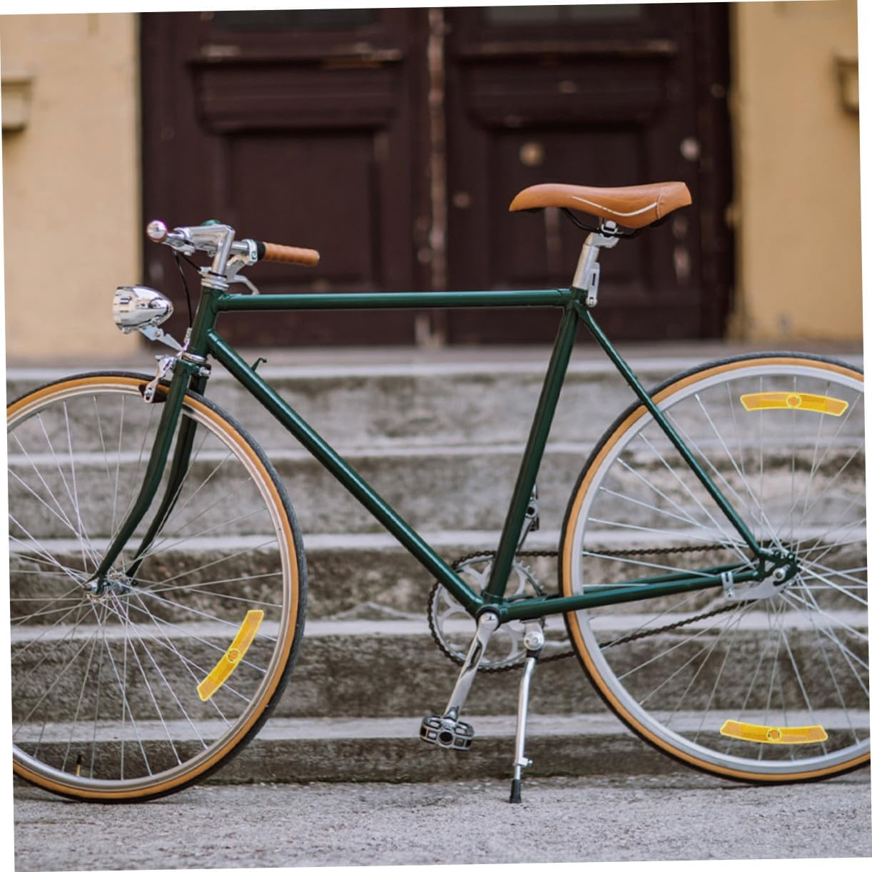 Gatuida 16 Pcs Bicycle Wheel Reflectors for Night Riding Yellow Mountain and Road Bike Safety Accessories Reusable Reflective Warning Decoration for Enhanced Visibility image number 3