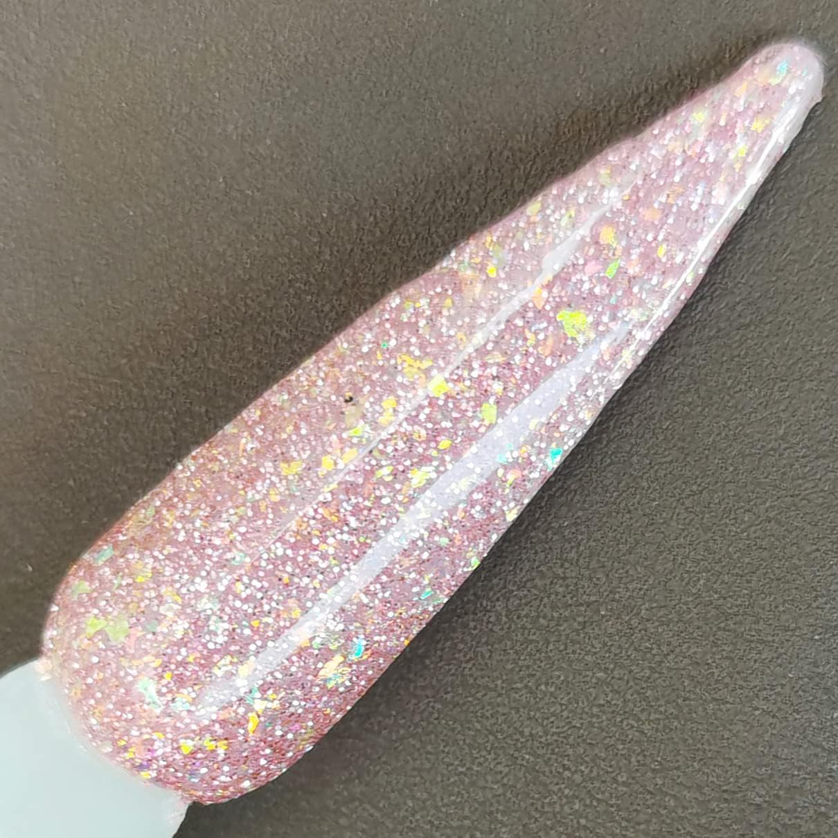 Salon Quality Holographic Glitter Pink Nail Dip Powder 1OZ Sparkle Glitters Nail Dipping Powder with Opal Foils - Hp004 image number 5