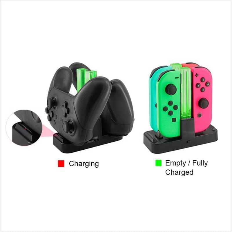 Controller Charger for Switch, Charging Dock Stand Station for Switch Joy-Co Ns and Pro Controller with Charging Indicator and Type C Charging Cable image number 3