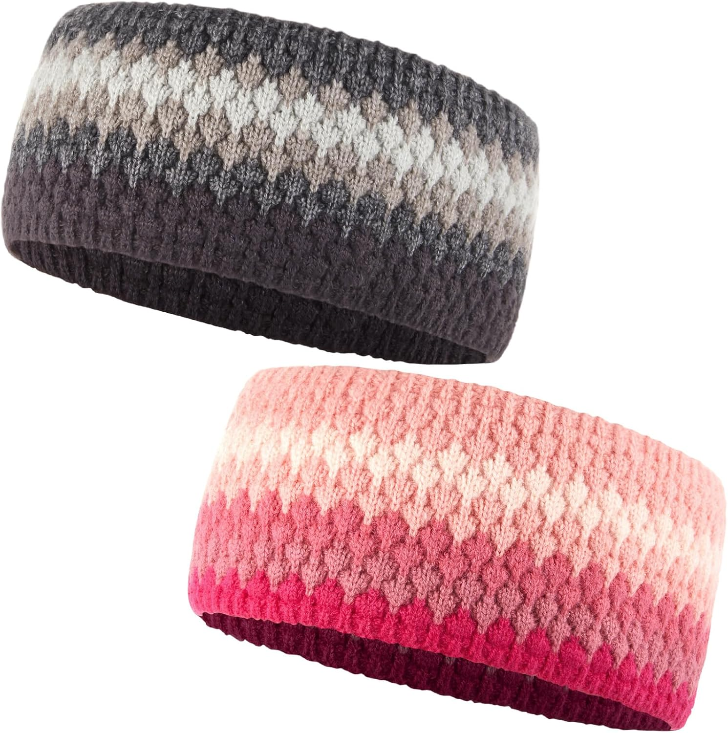 Xuniea Women'S Winter Hiking Headband Wool Ear Warmer Headbands Pack of 2 image number 4