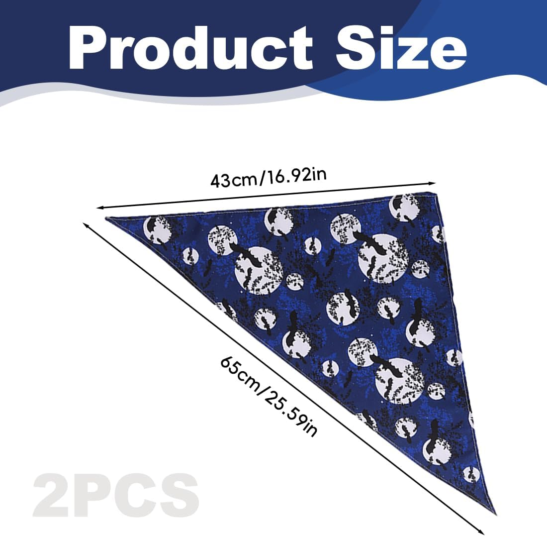 WUSJCOF Adjustable Triangle Dog Bandana with Pumpkin Pattern Witch, Halloween Dog Costume for Large, Medium, Small Dogs, Pack of 2