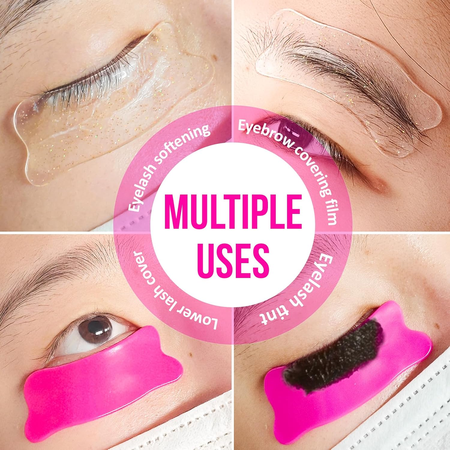 Libeauty under Eye Patch Silicone 4 Pcs for Korean Lash Lift & Lash Extensions Remover, Reusable and Soft Makeup Beauty Tool - Pink image number 2