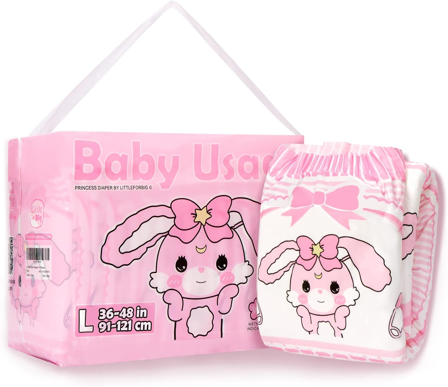 Littleforbig Adult Printed Diaper 10 Pieces - Baby Usagi (L) image number 5