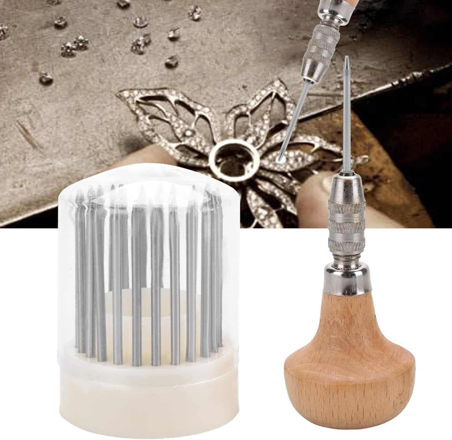 23 Pcs Handmade Setting Beading Grain Jewelry Tools, Diamond Setting Tools Beading Jewelry Tools Professional Jewelry Setting Graver for Jewelry Making Stone Bead Grain Tool image number 6