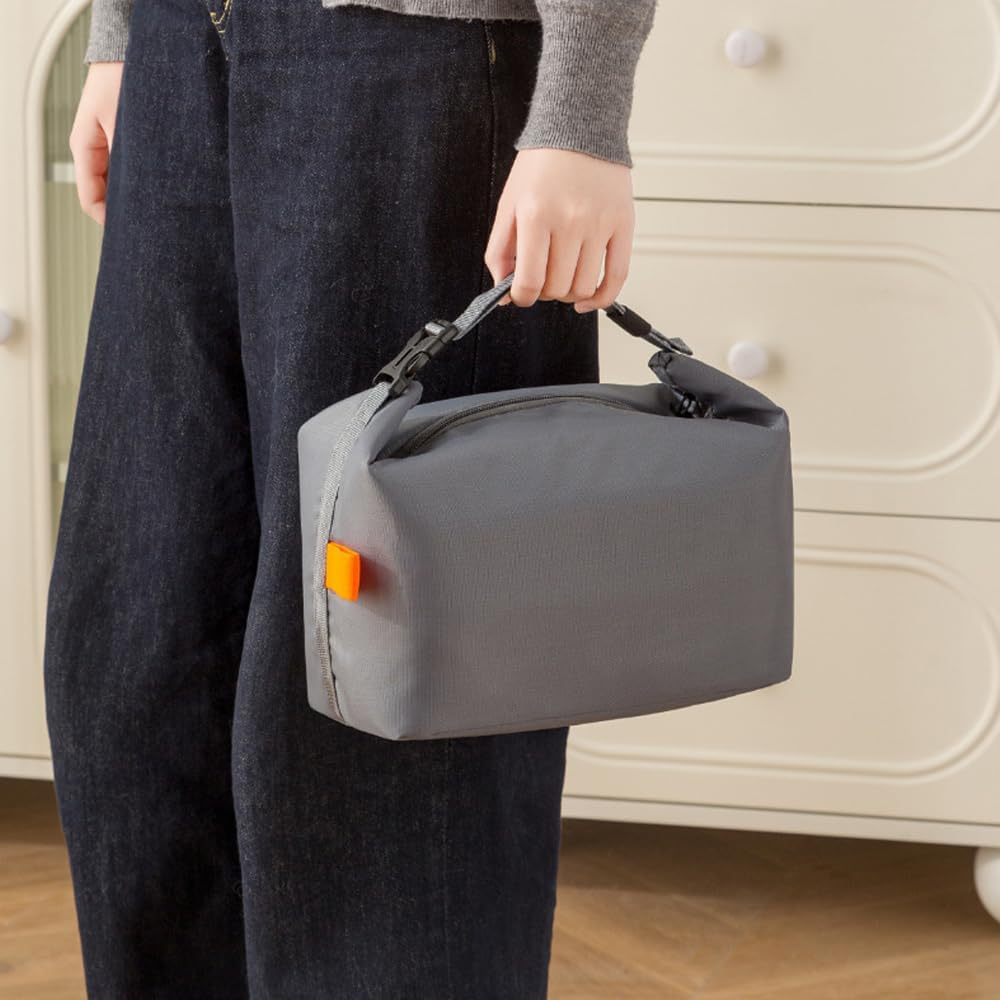 Insulated Lunch Bag, Oxford Waterproof Cooler Bag, Long-Lasting Insulation (1, Black) - 1, Grey image number 2