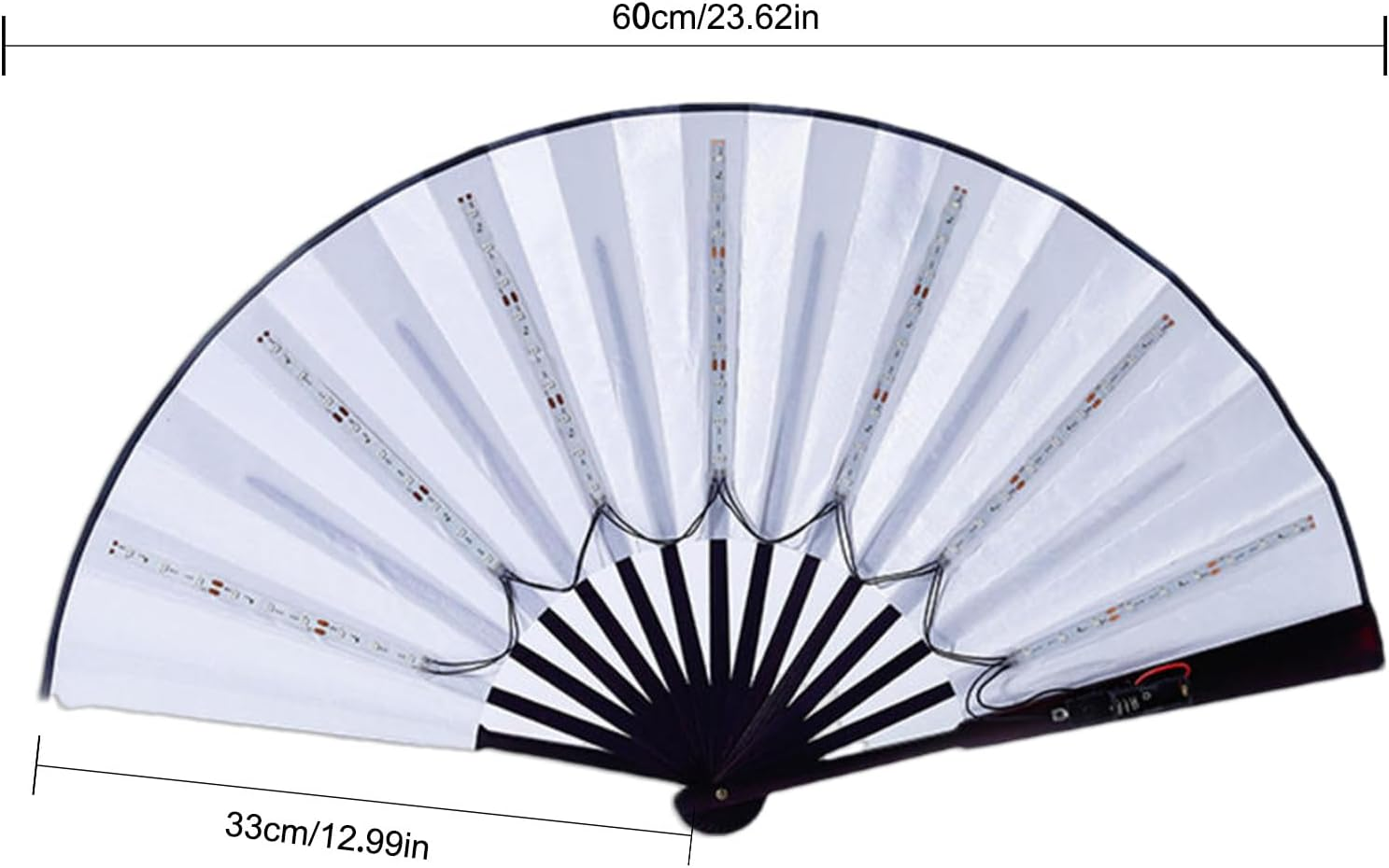 Light up Fan, LED Folding Hand Fan, Glowing Handheld Props for Stage Performance, Birthday Festival, Burlesque, Dance, Wedding, Night Club - Green image number 5