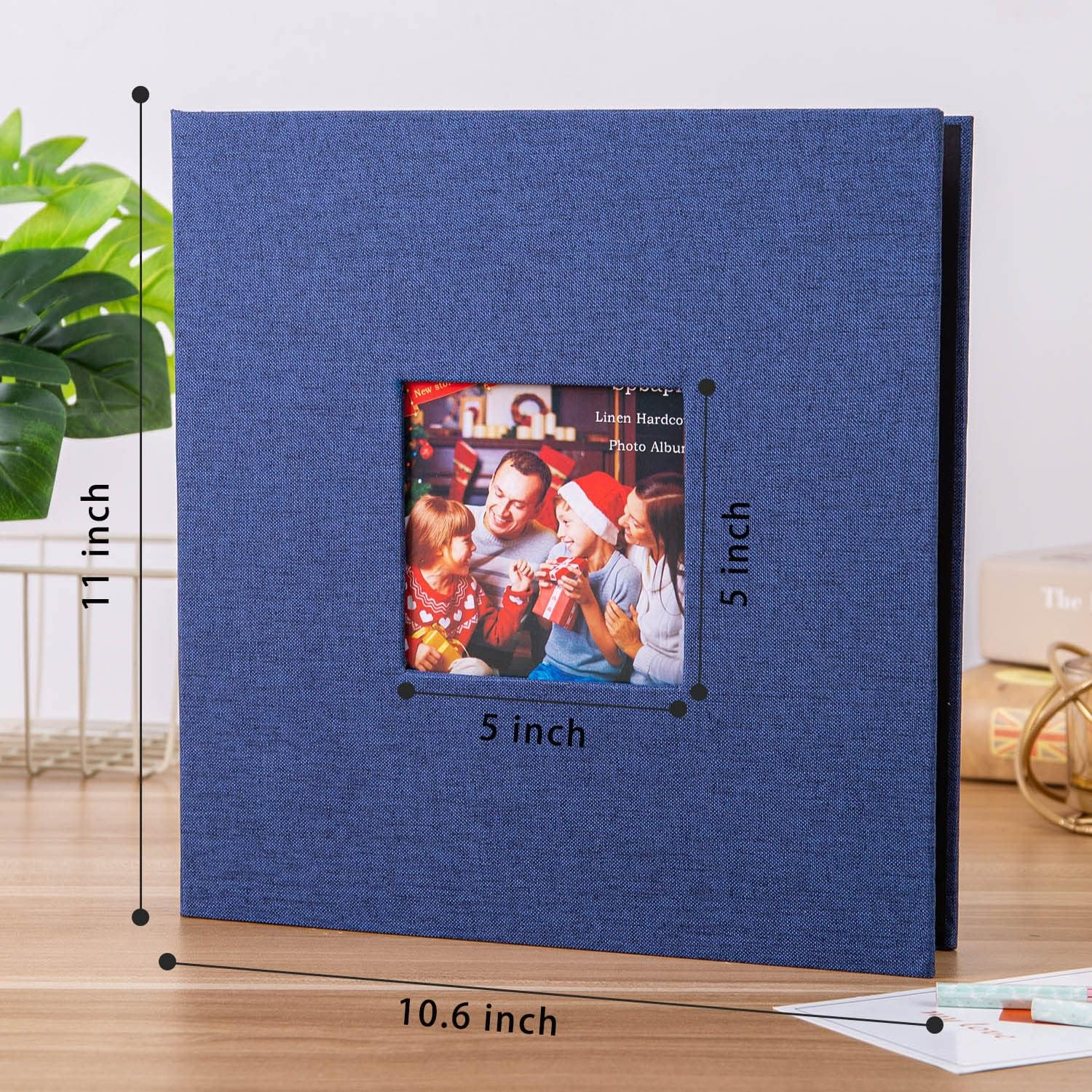 Large Photo Album Self Adhesive for 3X5, 4X6, 5X7, 6X8, 8X10 Pictures Magnetic Scrapbook Album DIY 40 Blank Pages with a Metallic Pen, Blue - 60 In Red image number 2