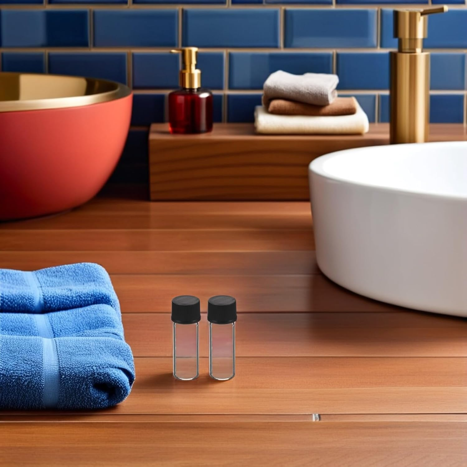 LIFKOME 100Pcs 2Ml Glass Sample Vials Screw Caps, Small Refillable Liquid Containers for Lab, Travel and Cosmetic Samples