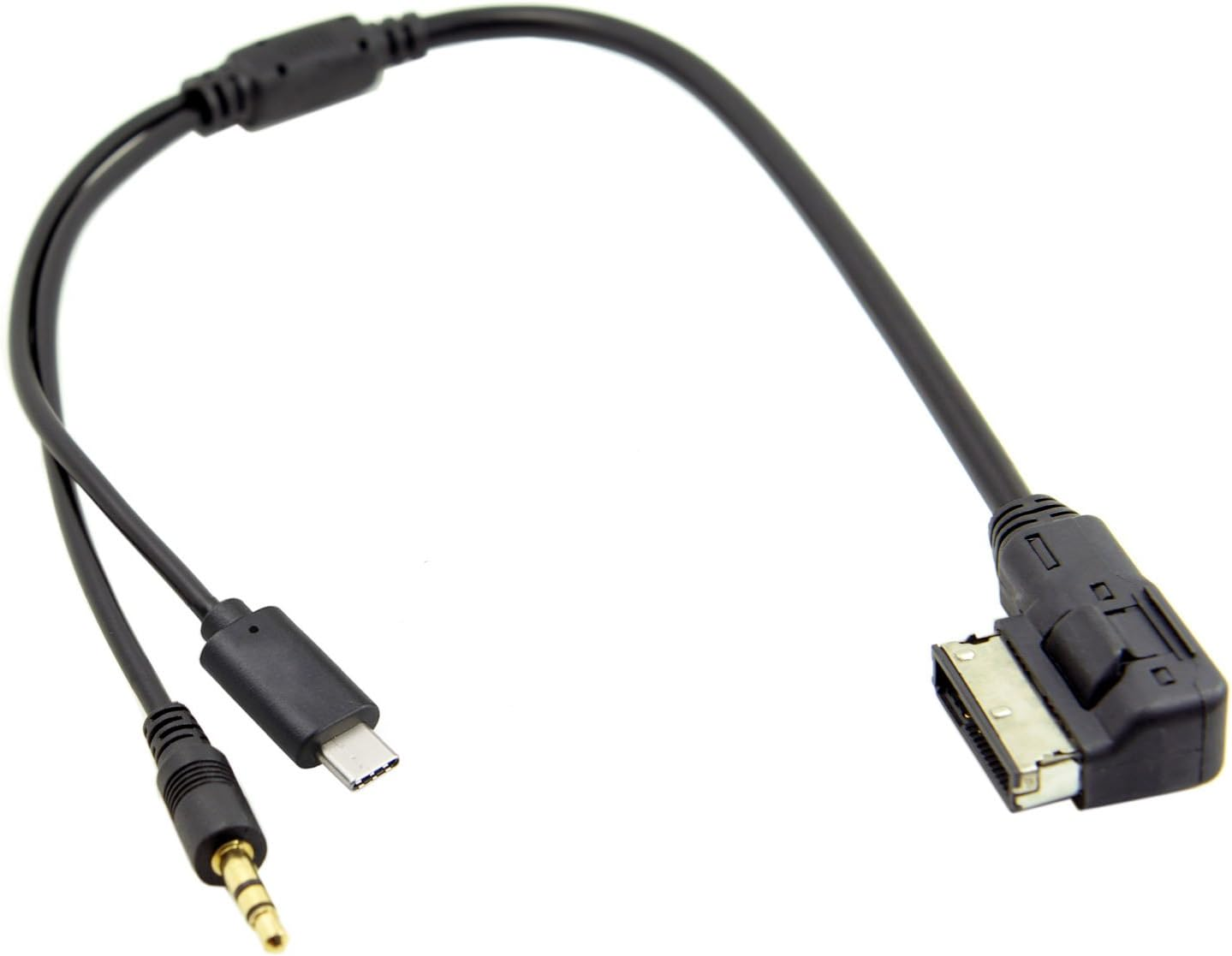 JSER Media in AMI MDI to Stereo 3.5Mm Audio & USB-C Aux Adapter Cable for Car VW Audi 2014 A4 A6 Q5 Q7 image number 4