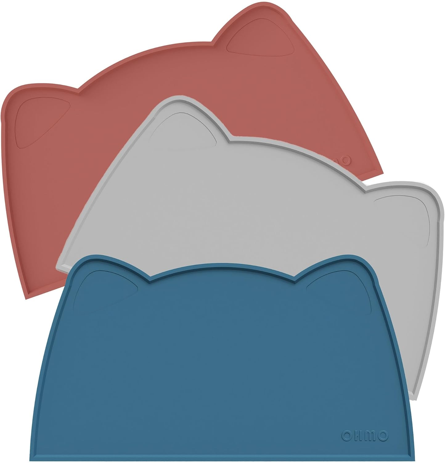 OHMO Cat Food Mat, Silicone Waterproof Dog Food Mat, Non-Skid Spill Proof Pet Feeding Mat for Food and Water, Easy to Clean Dog Placemat(Coral, 46 * 25Cm) image number 5