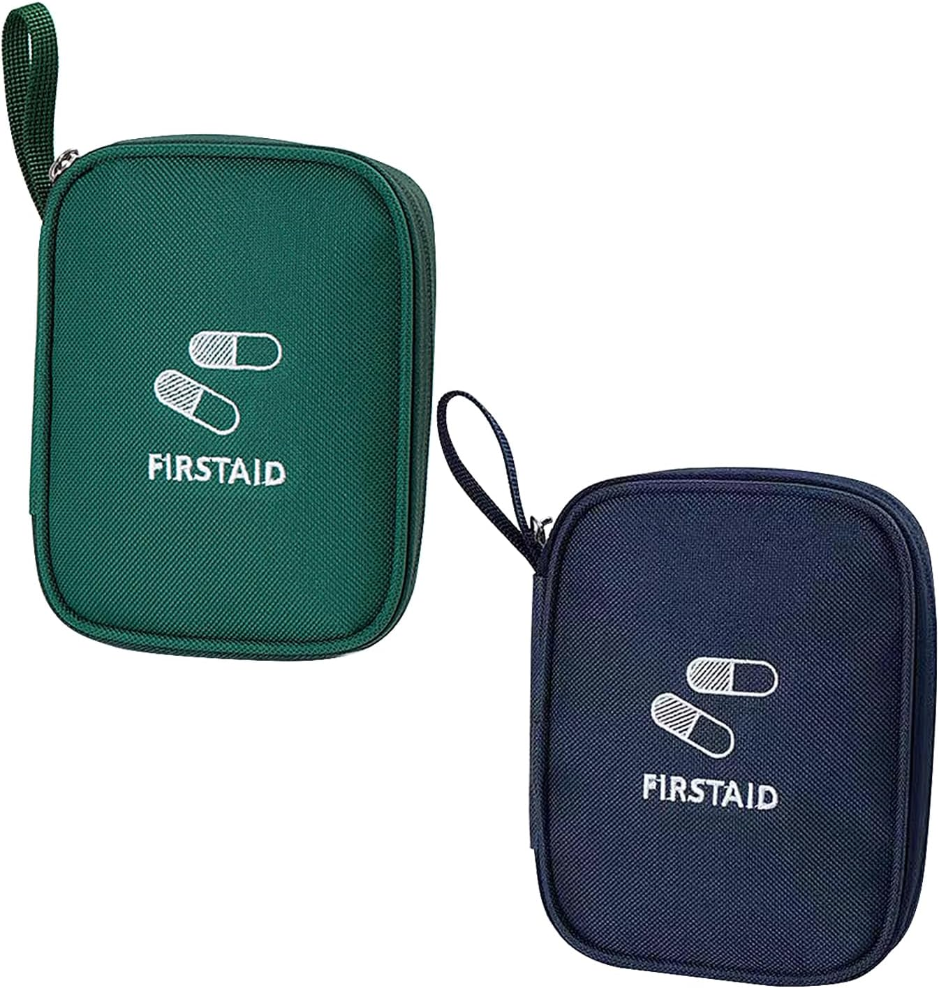 ROLMZJX 2 Pack First FID Kit Travel,Portable Mini First Aid Kit, Empty Travel Medicine Outdoor First Aid Kit for Outdoor Activities Sports Camping Hiking Emergency (Green+Blue) image number 1