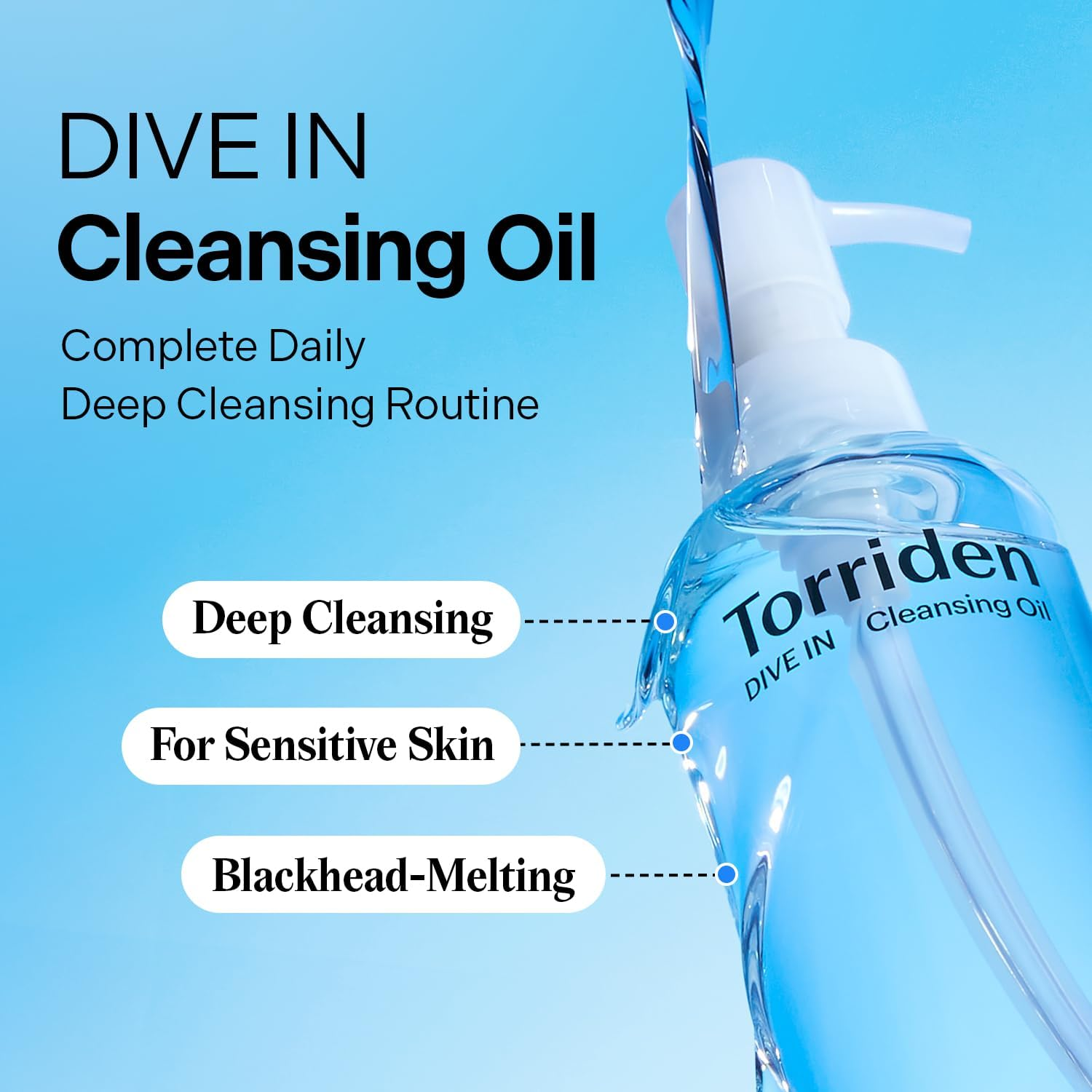 Torriden DIVE in Cleansing Oil 200Ml (6.76 Fl.Oz.) | Makeup Blackhead Remover | Hydrating Deep Facial Cleanser for All and Sensitive Skin | Hyaluronic Acid, Panthenol, Allantoin | Korean Skin Care image number 1