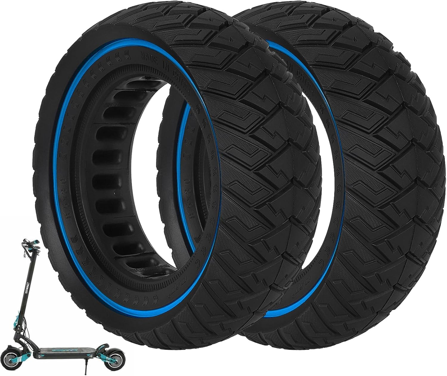 VOLOHAS 8.5 X 3 Solid Rubber Tyres 8.5 X 3 Replacement Wheels 8 1/2 X 3 Solid Tyres for KUKIRIN G2 Pro/Zero 9/Vsett 8/9/9+/Inokim Light 2/Kugoo Kirin X1 Electric Scooter Solid Tyre Puncture Proof image number 5