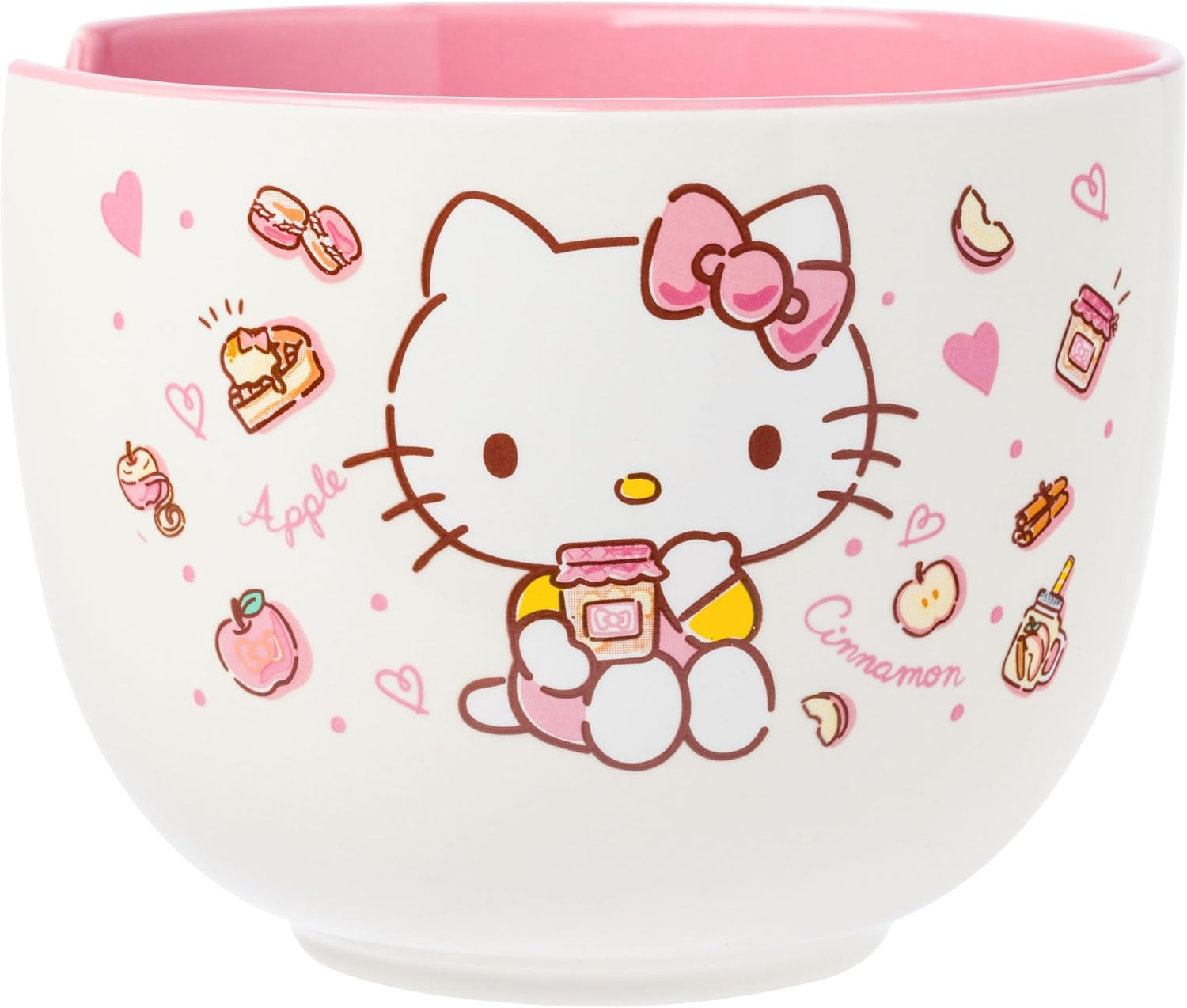 Silver Buffalo Sanrio Hello Kitty Apples and Cinnamon 20-Ounce Ramen Bowl and Chopstick Set - Hello Kitty And Friends Graph image number 3