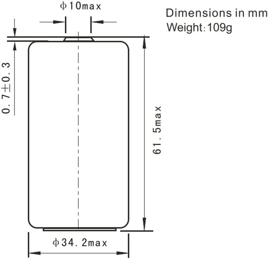 Fanso ER34615M 3.6V D Size(R20) Lithium Battery 14Ah Li-Socl2, High Power Spiral Wound image number 2