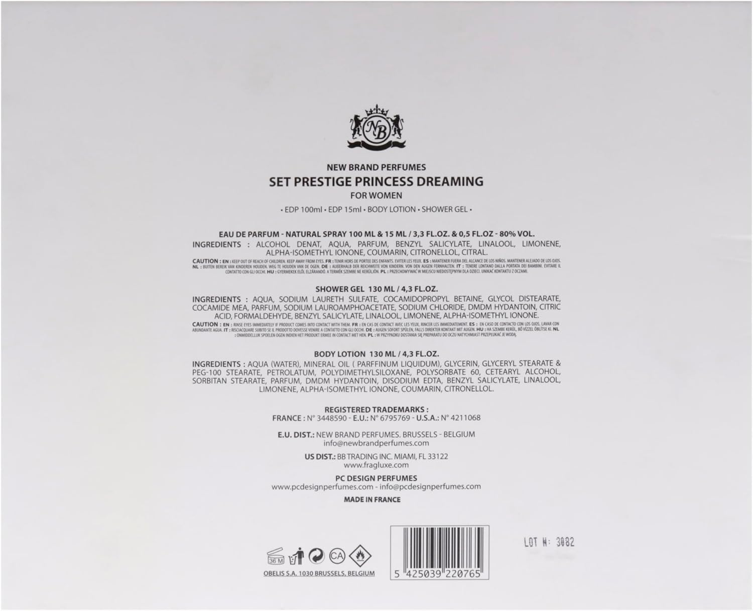 Prestige Princess Dreaming by New Brand for Women - 4 Pc Gift Set 3.3Oz EDP Spray, 0.5Oz EDP Spray, 4.3Oz Shower Gel, 4.3Oz Body Lotion image number 1