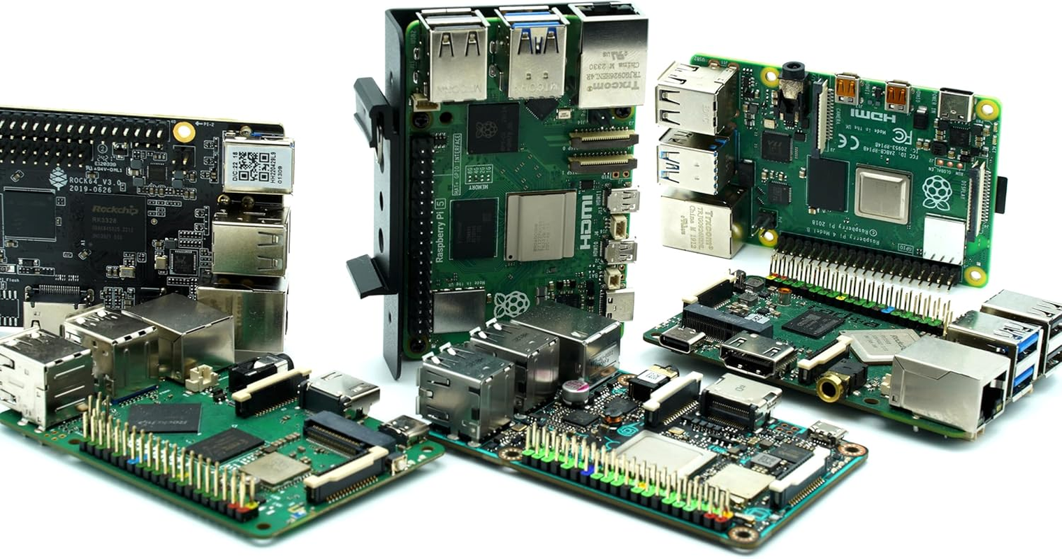 KKSB Raspberry Pi DIN Rail Clip Bracket - Compatible with Raspberry Pi 5, 4B, 3B and Other Sbcs with the Same Screw Hole Pattern - Powder-Coated Steel - 6X Clip-Mounting Positions image number 5