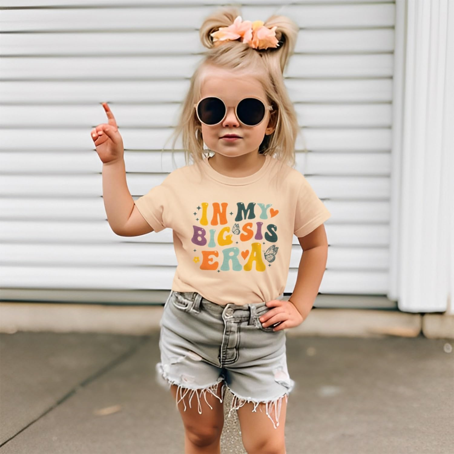 KEKEMI in My Big Sis Era Graphic Shirt Toddler Girl Promoted to Big Sister T-Shirt Baby Short Sleeve Summer Crewneck Tee Tops