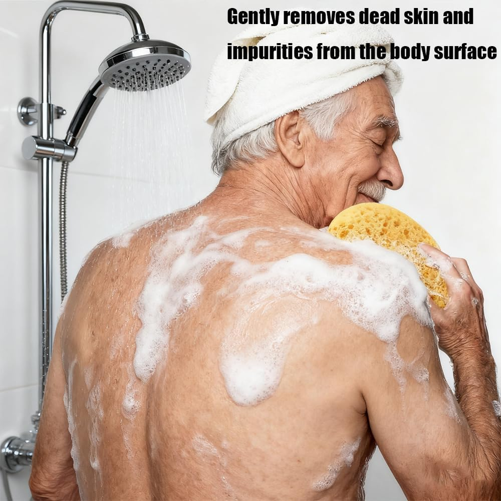 Body Bath Sponge for Adults, 2Pcs Large Shower Sponge for Women Men, Soft Honeycomb Natural Spon-Ge, Exfoliating Deep Cleaning Bathroom Bathing Body Sponges for Sensitive Skin image number 3