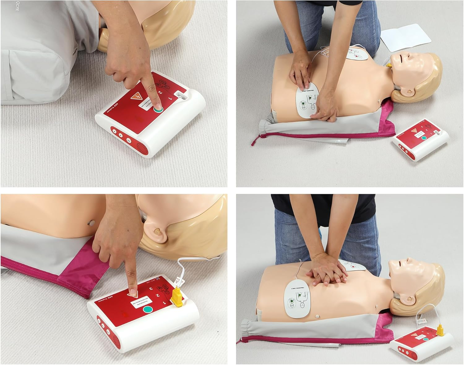 AED Trainer - Practice Defibrillator, XFT 120C AED Training Device with Remote Control, English/Chinese Voice Prompts, 8 Scenarios, AED First Aid Training Kit for Defibrillator Trainee Beginner image number 1