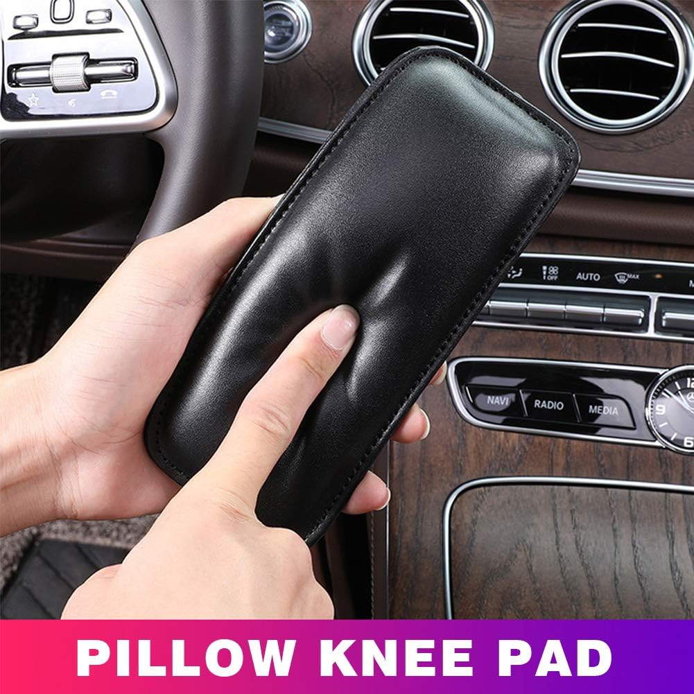 Car Knee Cushion, Leather Auto Center Console Elbow Leg Knee Pad,Leather Auto Center Console Elbow Leg Knees Pad,Thigh Support Comfort Pillow for Automotive Interior Accessories(Color:Black) image number 4