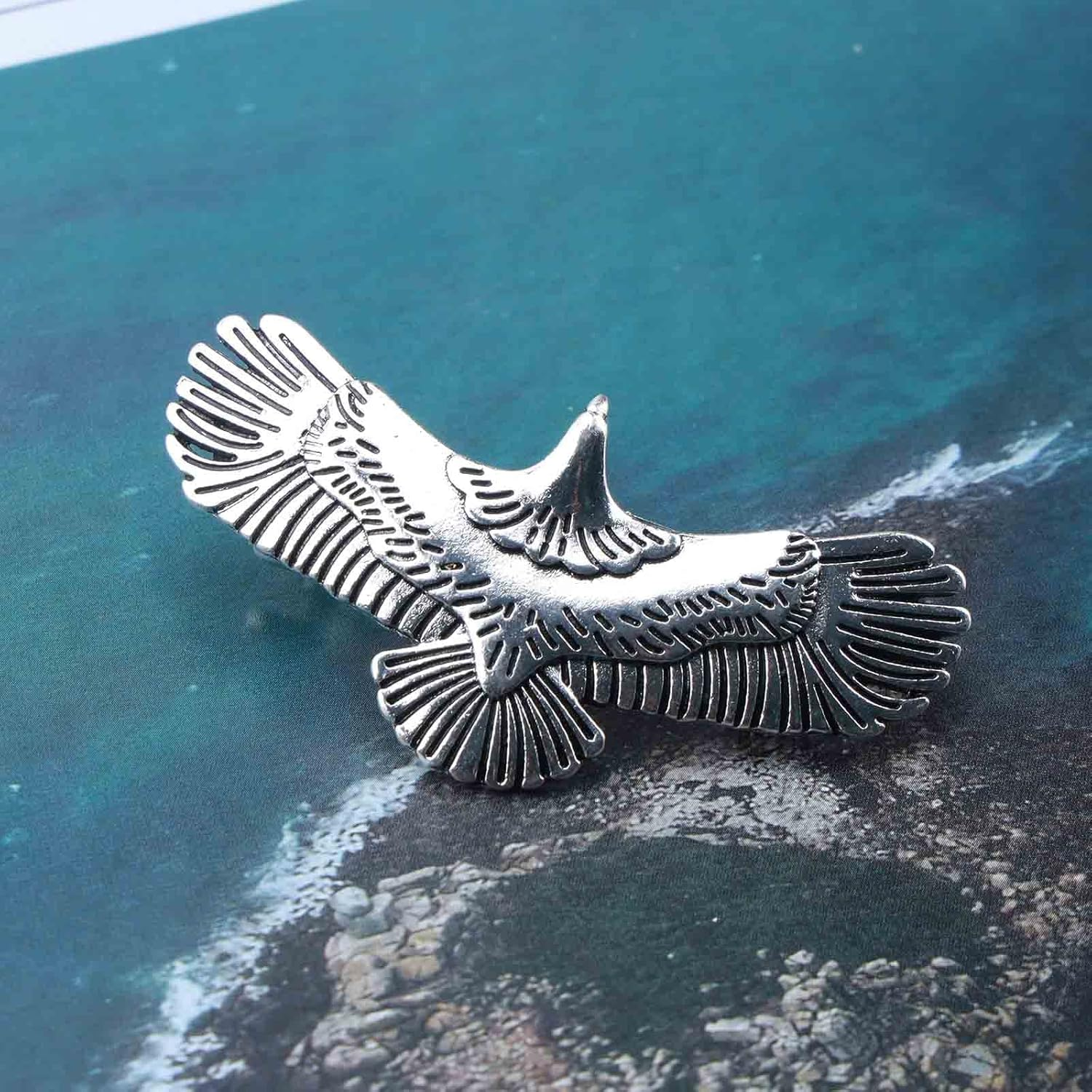 Yheakne Boho Eagle Star Hair Clip Goth Punk Wings Hair Clip Silver Wings Hair Clips Metal Vintage Owl Hair Clip Hairpiece Decorative Hair Accessories for Women and Girls (Silver) image number 5