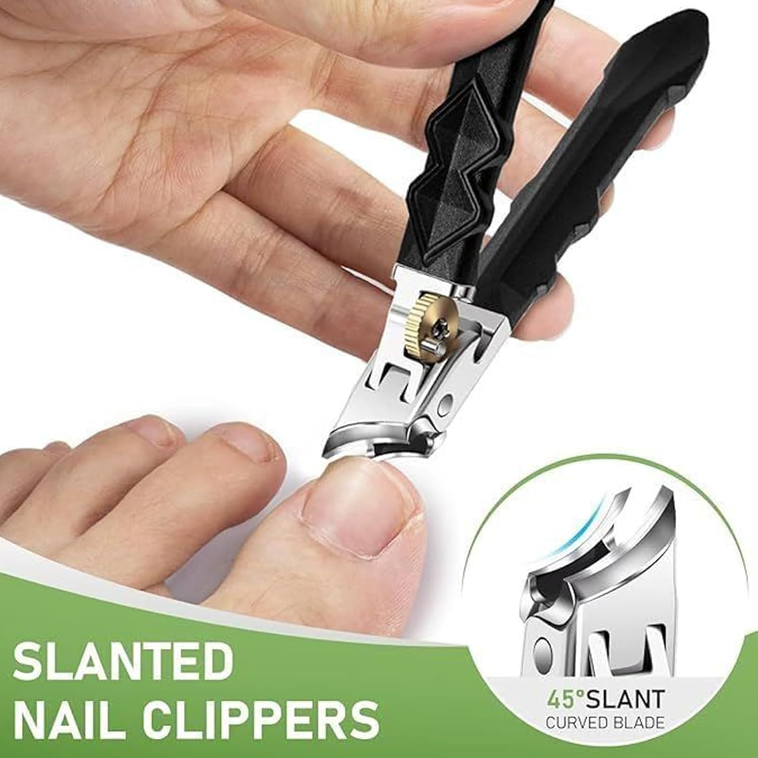 Toenail Clippers for Thick - Slanted Heavy Duty Nail Clippers - Beauty and Health Supplies for Men Women Kids Elderly Adults Bath Home Spa Salon Travel Household image number 1