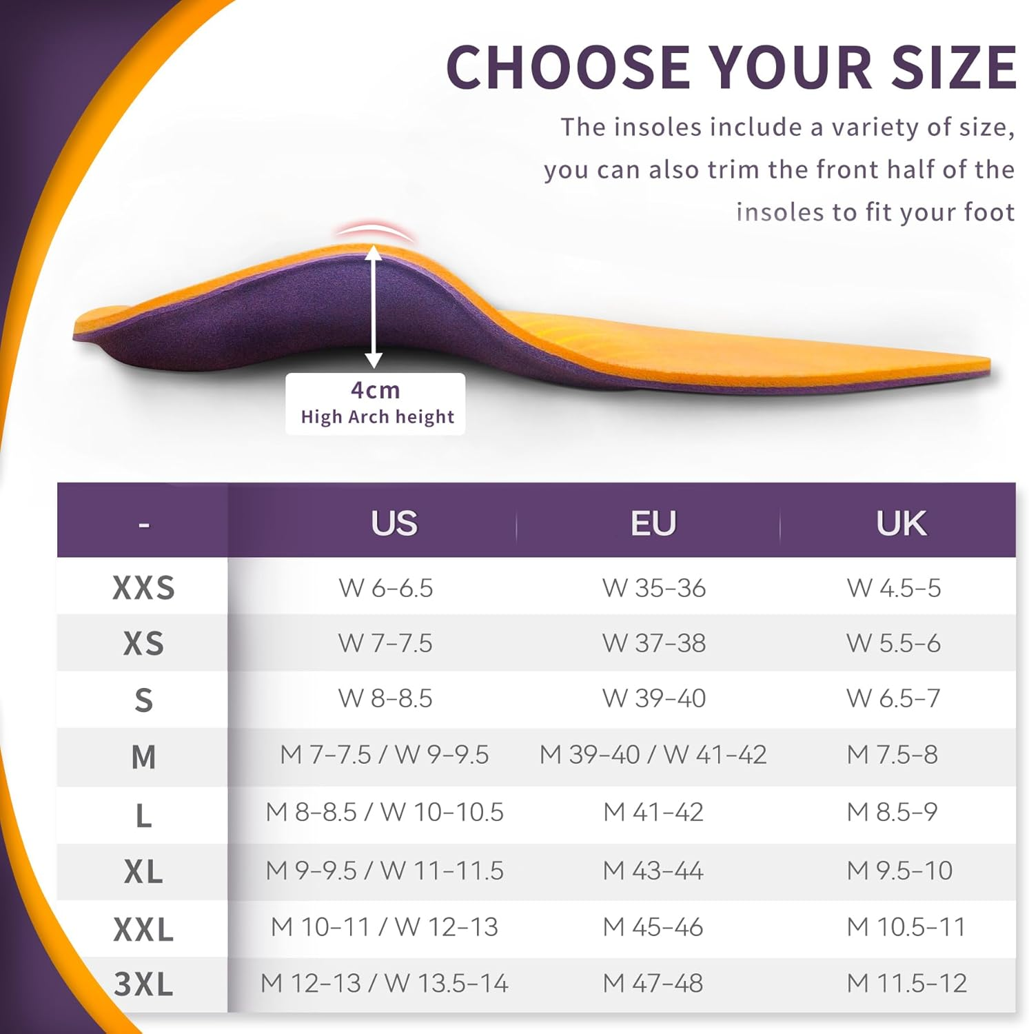 Plantar Fasciitis Support Insoles, Dynwalker Foam Insoles, Flat Feet, Achilles Tendonitis, Bunion Relief, Metatarsalgia, Bone Spur, M image number 6