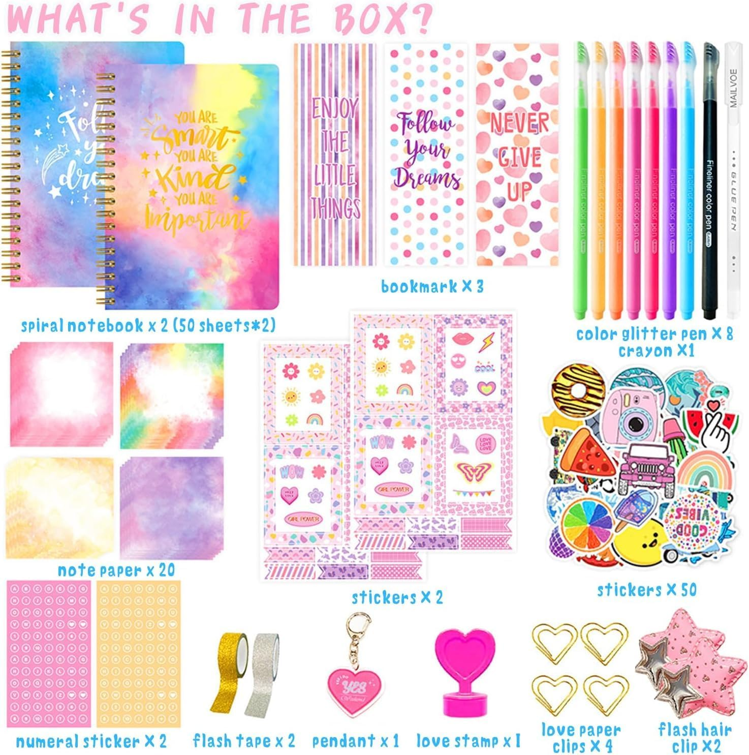 DIY Journal Kit for Tween & Teen Girls, Stationery Set, Scrapbook & Diary Supplies Set, Journaling Art Crafts Kit, Ideal Gifts for 8 9 10 11 12 13 14 Year Old Girl image number 5