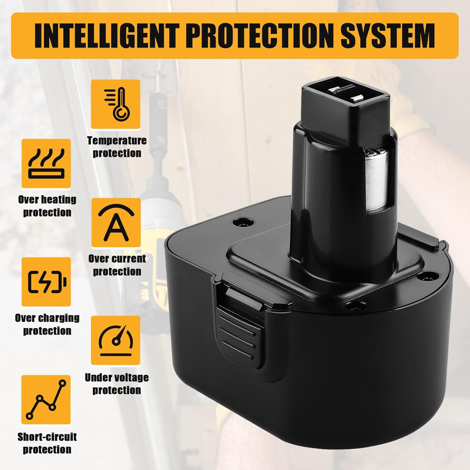 2 X Goodexo 12 V 3.6 Ah Ni-Mh Replacement Battery for Dewalt 12 V Battery DC9071 DE9071 DW9072 DE9074 DE9075 DE9501 DW9071 DE9037 DE9072 152250-27 397745 01 image number 4
