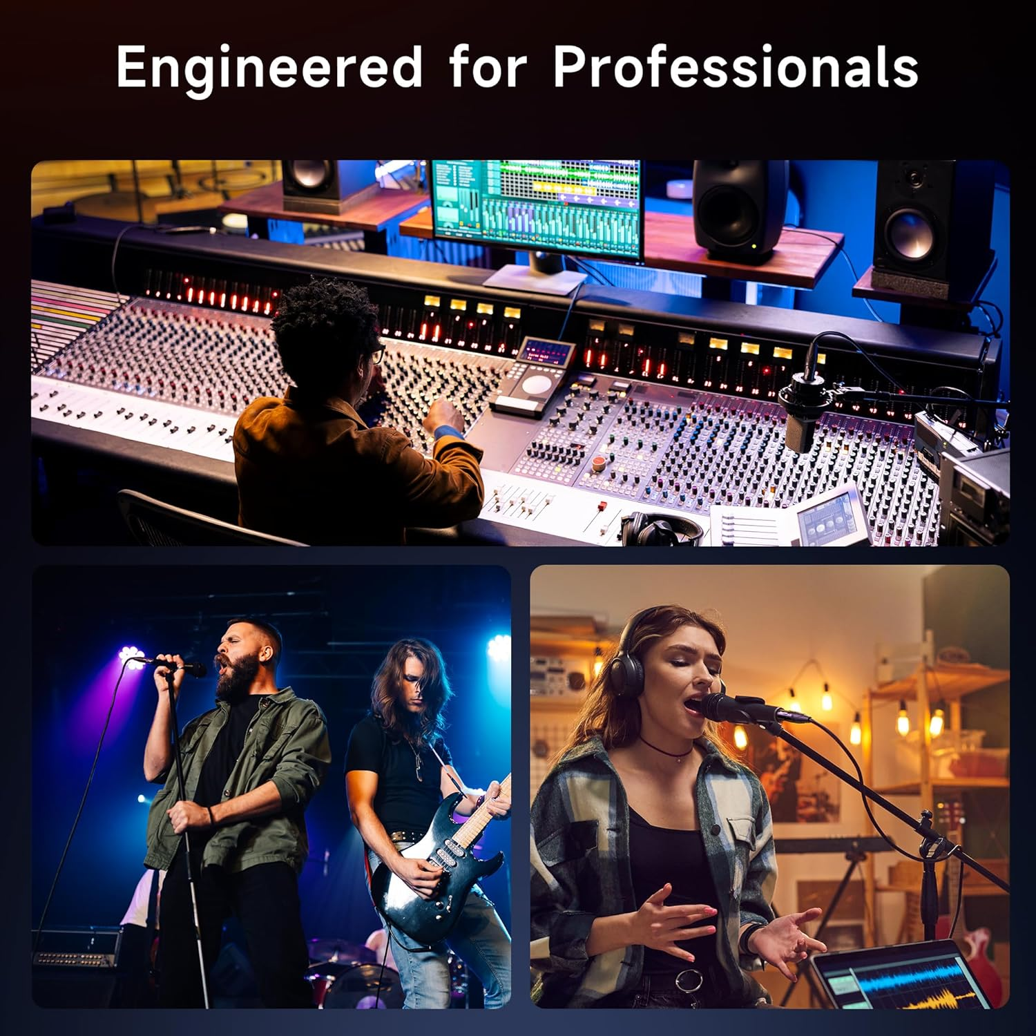 Cable Matters 2-Pack Premium XLR to XLR Cable - 0.9M, Male to Female Microphone Cable, Oxygen-Free Copper (OFC) Mic Cord, Black image number 1