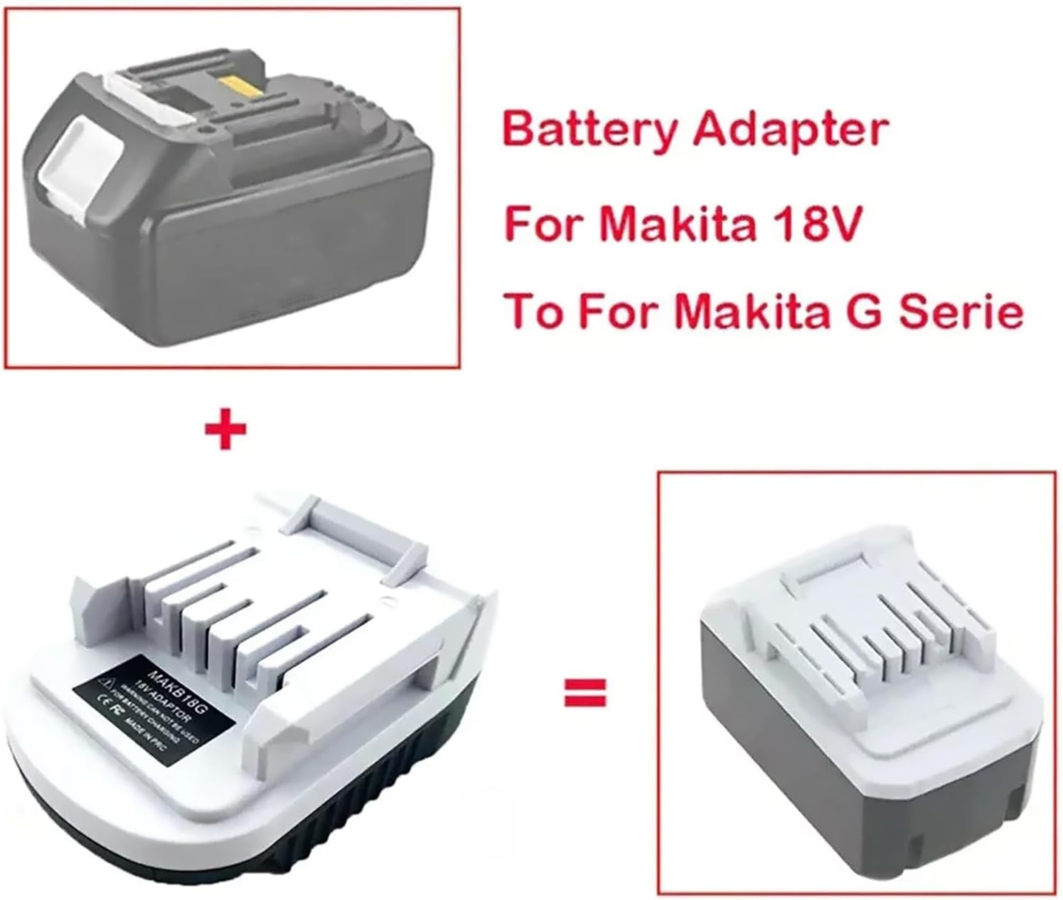 Battery Converter Adapter for Makita B Series 18V Li-Ion Battery to for G Series BL1815G BL1813G