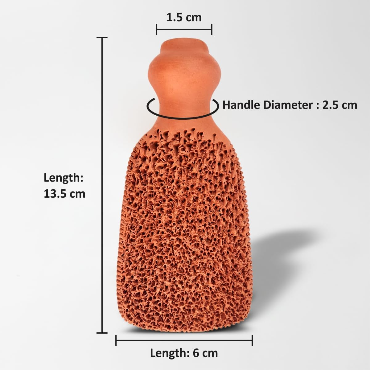 BEAUTICONE 100% Natural Terracotta Pumice Stone for Feet - Durable Callus Remover for Cracked Heels & Dead Skin - Dual Sided Foot Scrubber Pedicure Tool for Foot Care, Foot Exfoliator 5+ Years image number 6