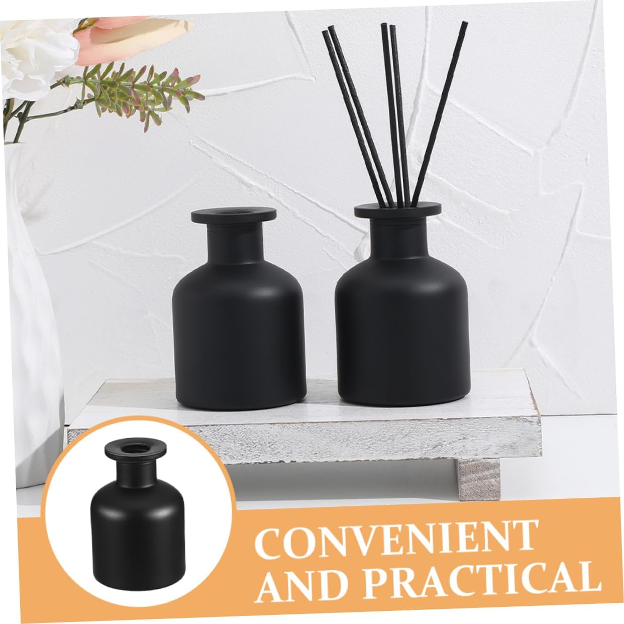 Refillable Glass Diffuser Bottle for Aromatherapy Empty Perfume Bottle Design for Home Fragrance and Desktop Decor