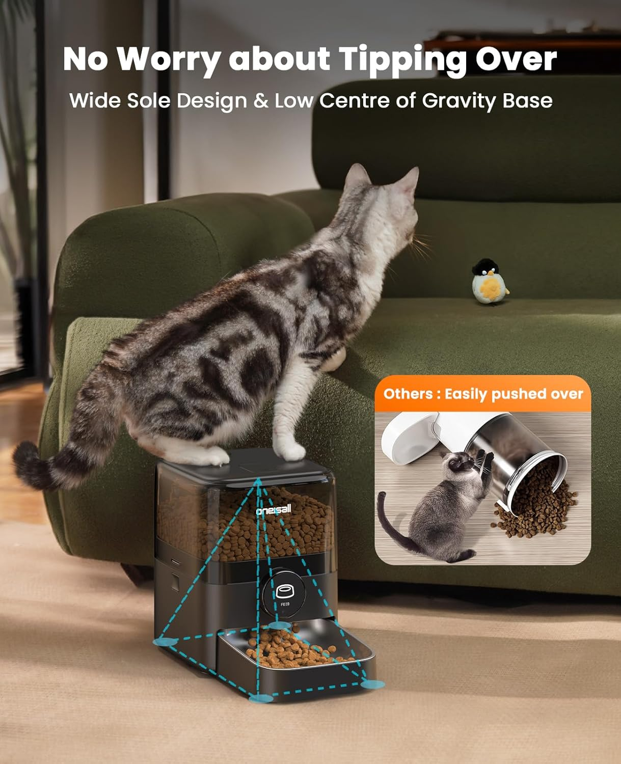 Oneisall PF05DAE 3L Automatic Cat Feeder image number 2