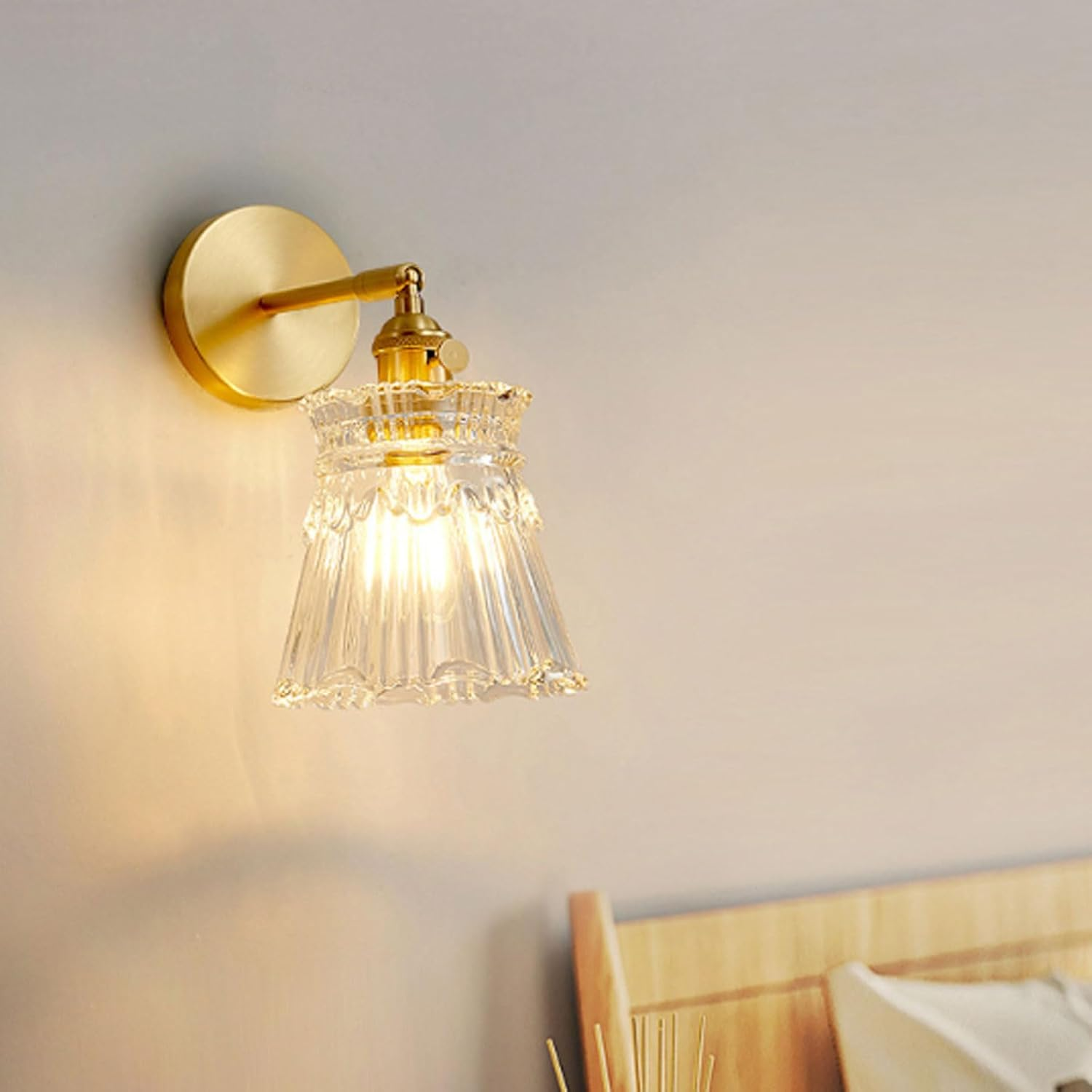 Adjustable Retro Wall Sconce Industrial Brass Wall Light E27 Bulb Holder with Clear Glass Shade for Vanity Mirror Lighting Wall Lighting image number 2