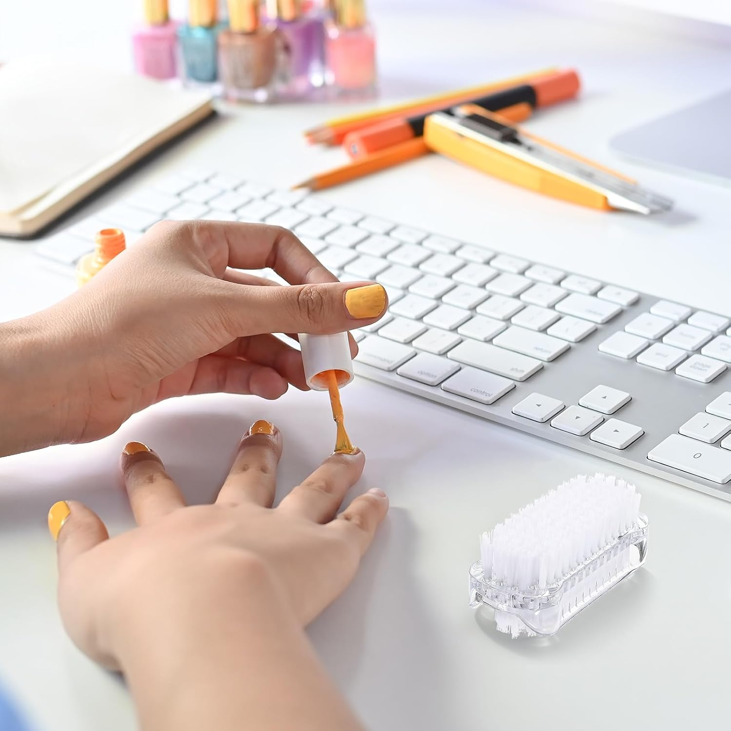 4 PCS Nail Brush for Cleaning Fingernails Two Sided Hand Fingernail Scrub Brushes Soft Stiff Bristles Scrubber Nails Toes Cleaning Brush for Men Women Hand and under Nails image number 4