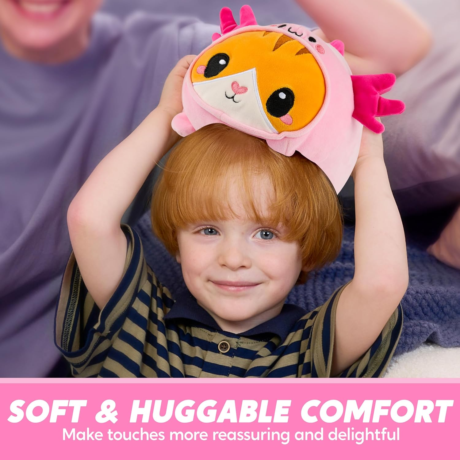 JOYIN Stuffed Animal, Kawaii Axolotl Cat Plush Toy, 11" Soft Plushie, Cute Pillow for Kids and Adults, Surprise Birthday Gift Boys and Girls (Catxolotl) image number 2