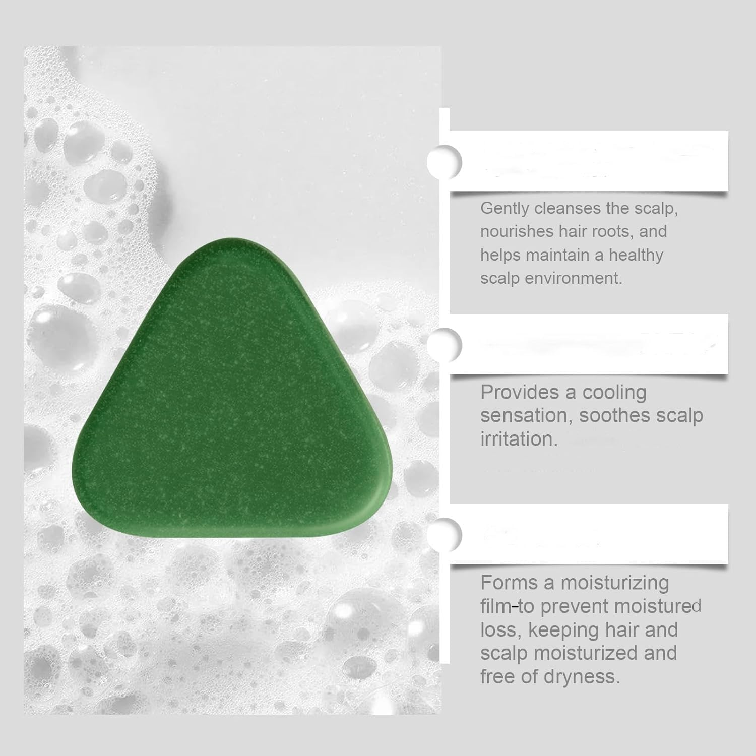 Nature Triangle Shampoo Bar, Triangle Green Shampoos Bar, Rich Foams Solid Bar for Gentle Cleansing, Nourishing & Smoothing, Strengthens Hair, Travel-Friendly for All Hair Types (1Pcs) - 2Pcs image number 7