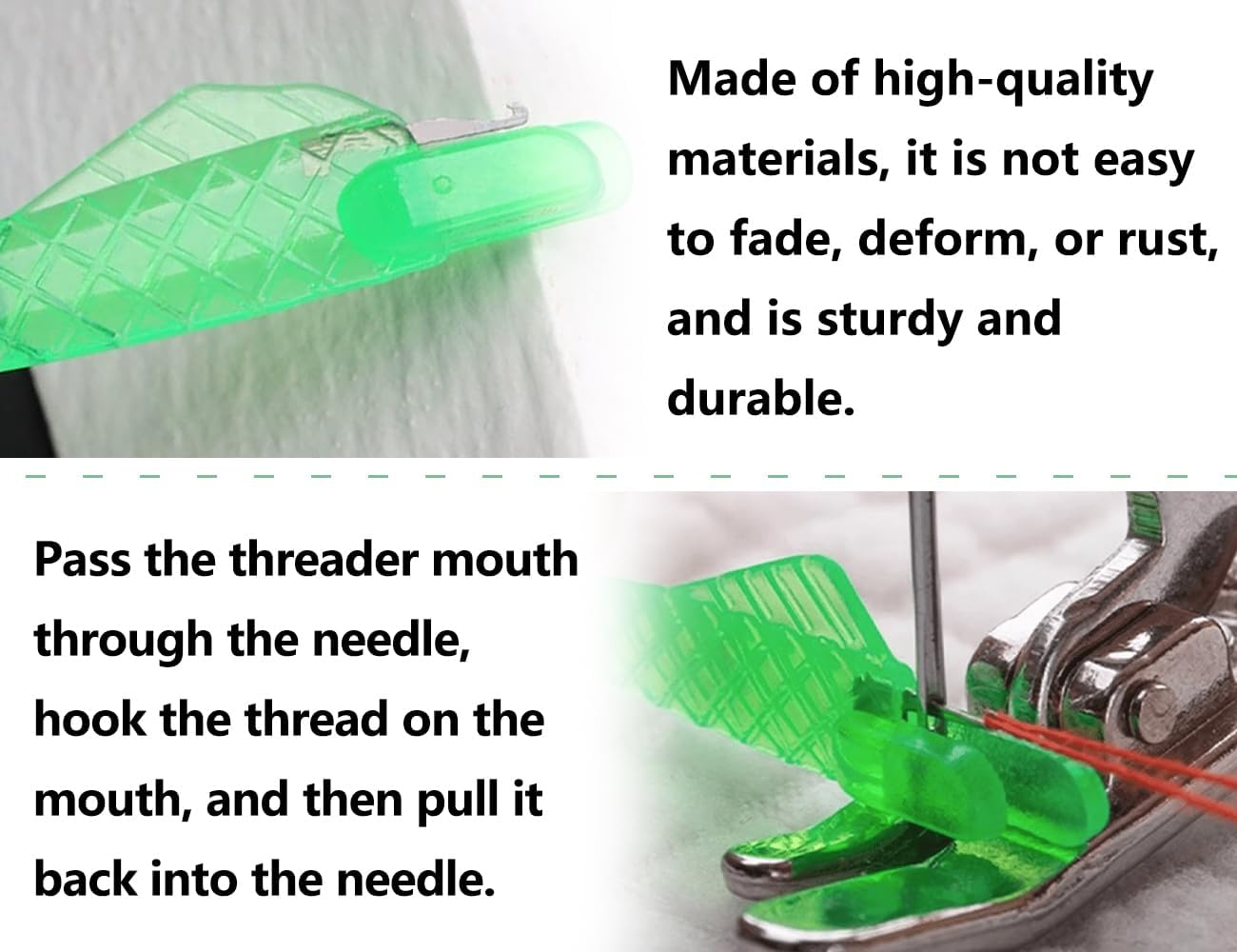 AOYEGIC Pack of 30 Needle Threaders, Plastic Threading Aid, Fish Threader, Sewing Machine Accessories, Needle Threading Tool for Hand Sewing, Needle Threader for Needles, Sewing Needles image number 6