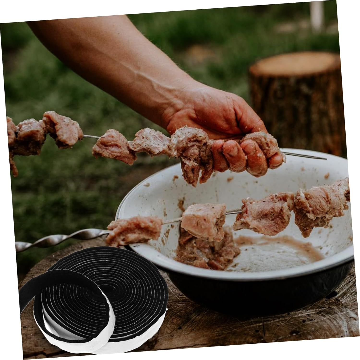 DECHOUS Black Adhesive Felt Grill Strip for Stove Burners High Temperature Insulation Gasket for BBQ Grills and Cooktops Self-Adhesive Protective Seal for Camping and Indoor Use