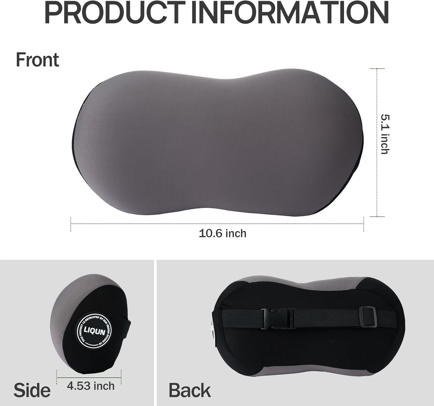 LIQUN Car Seat Neck Pillow, Skin Friendly Car Head Pillow, Memory Foam Neck Support, Driving to Relieve Neck Pain and Shoulder Pressure, (Black) image number 2